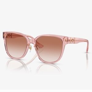 NEW AUTHENTIC Versace VE4460D Pink Peach Transparent Sunglasses